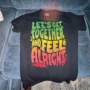 Bob Marley Graphic T-Shirt with Colorful Text